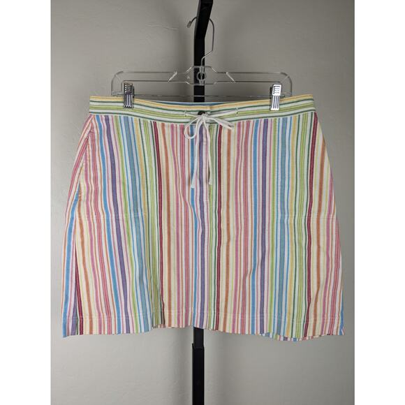 Christopher & Banks Dresses & Skirts - Vintage Christopher & Banks Colorful Striped Short Skirt 100% cotton canvas